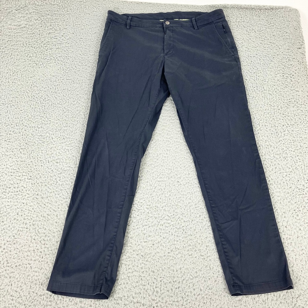Birddogs Pants Mens 36x32 Navy Blue Boomstick Chino Trousers Lined Stretch